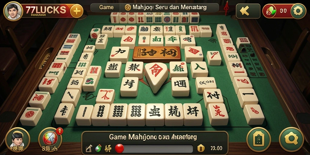 Tangkapan layar 77LUCKS menampilkan aksi seru permainan Mahjong.