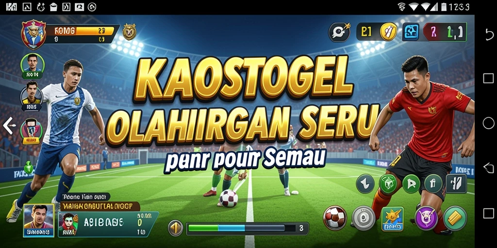 Screenshot utama KAOSTOGEL menampilkan gameplay seru olahraga.